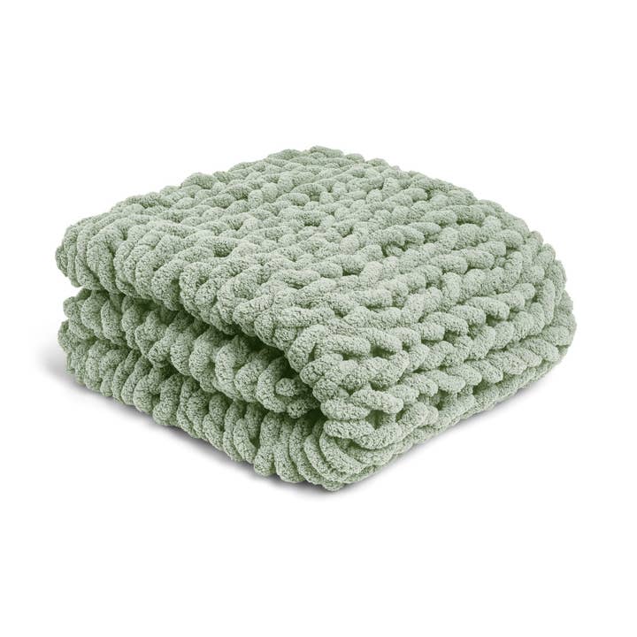 DEMDACO - Wholesale Throw Blanket - Chunky Knit Throw Blanket - Eucalyptus0