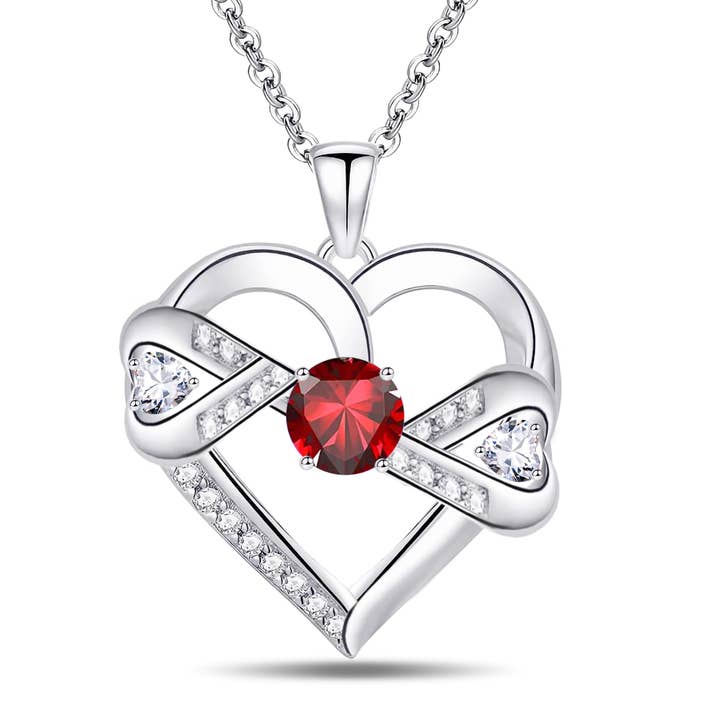 925 Silver 5A Round Cut CZ Diamond Infinity Necklace for wholesale by Sephla