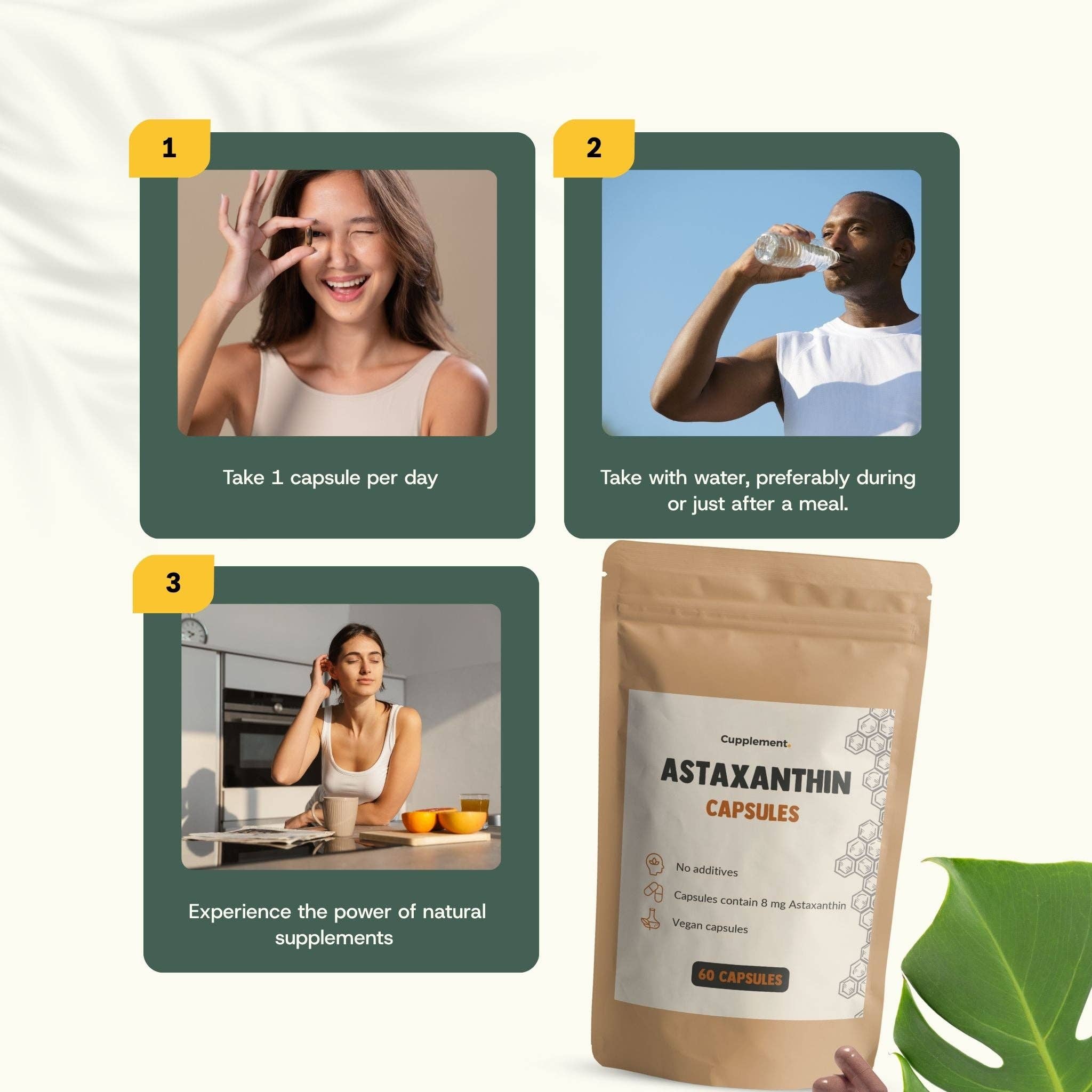 Cupplement b.v. - Wholesale Oral Supplement/Vitamin - Astaxanthin Capsules 8 mg  60 Capsules7