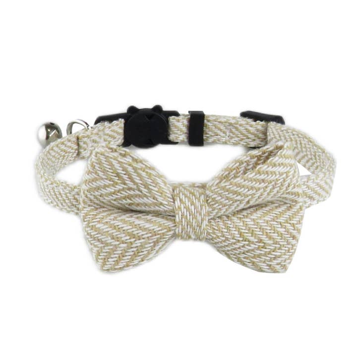 Cheerhunting - Wholesale Pet Collar - Cat - Mokka – Herringbone Bow Tie Cat Collar4