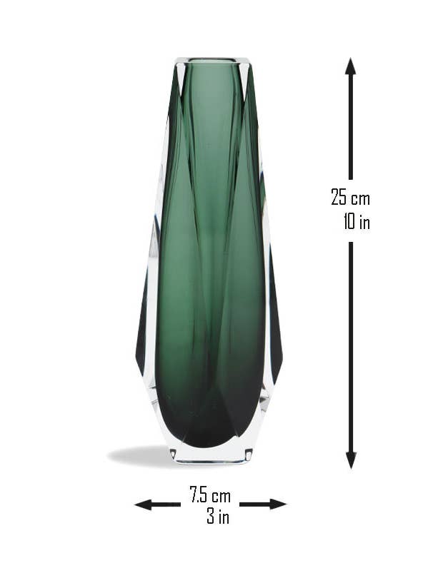 Vaso de vidro Murano GOCCIA Titanium Green por atacado de ALESSANDRO MANDRUZZATO TM