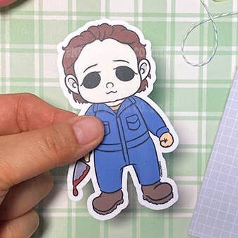 Michael Halloween - Hand Drawn Waterproof Vinyl Sticker for wholesale by NERDY PAPER CO.