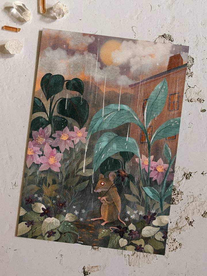 Kunstdruck: Sanfter Regen; 5x7, 4x6 für den Großhandel von Lantern Print Co.