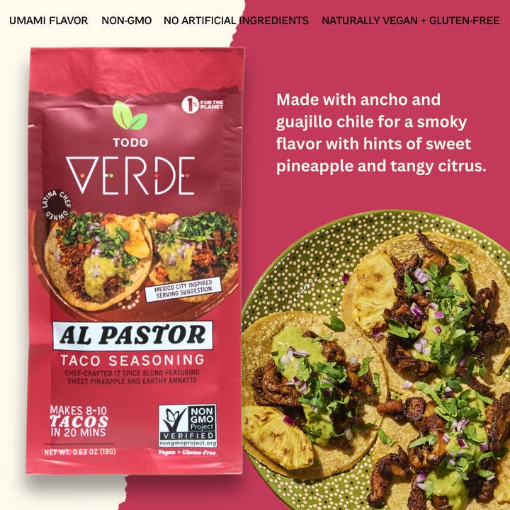 Todo Verde - Vendita all'ingrosso Mix di spezie secche - Confezione da 12 di Condimento per Taco Al Pastor Delicato1