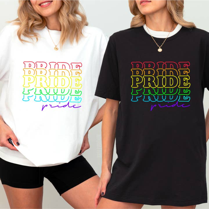 Rainbow Pride ADULT T-Shirt | Pride Month | Queer Gay for wholesale by brattybloom
