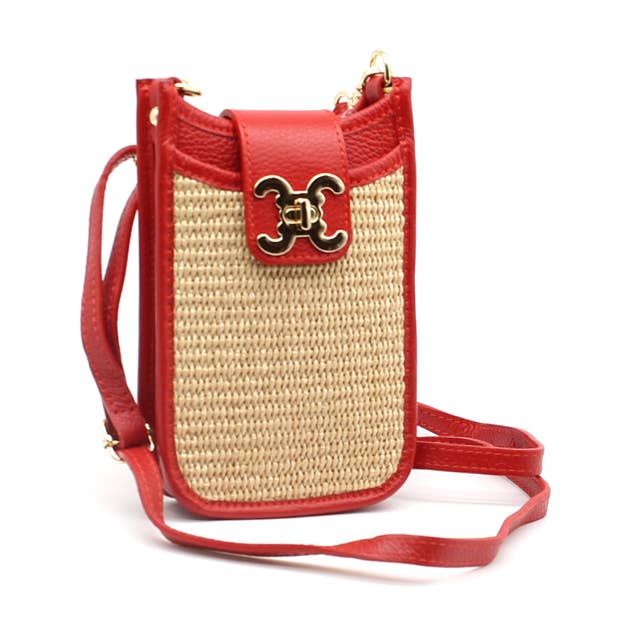 Geflochtene Handytasche mit Schulterriemen aus Leder für den Großhandel von Vimoda