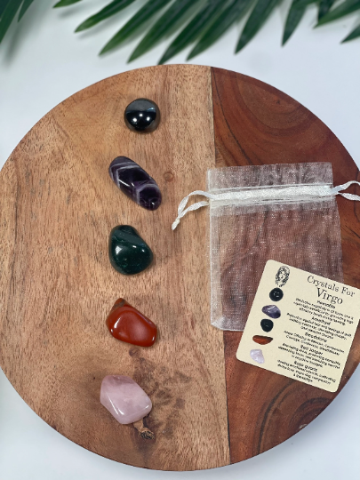 CaNatureLover - Vendita all'ingrosso Pietra/cristallo spirituale - Set cristalli VIRGO, set di 5 cristalli ZODIAC HOROSCO7