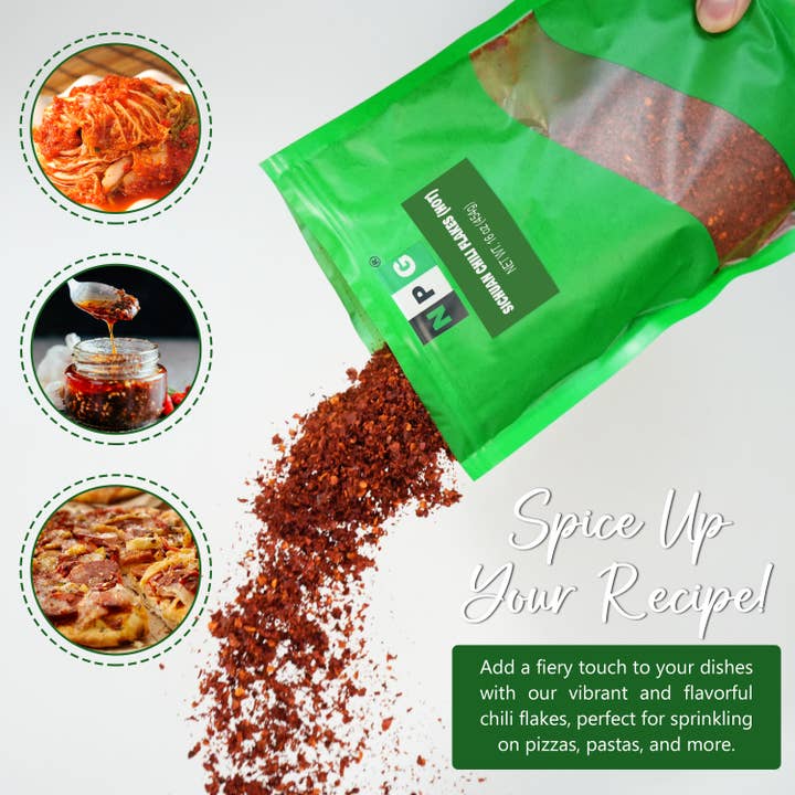 Natural Plus Green - Wholesale Dried Spice - NPG Sichuan Chili Flakes 16 Oz
