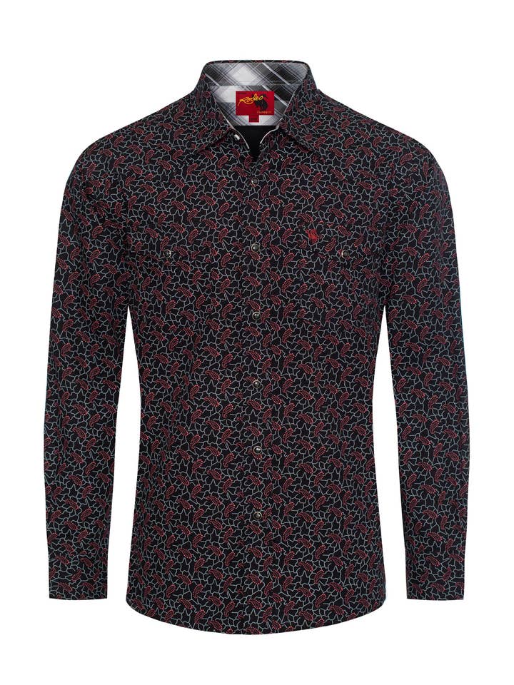 Men's Western Pearl Snap Print Shirt - PS100L-1077 for wholesale by Rodeo Clothing