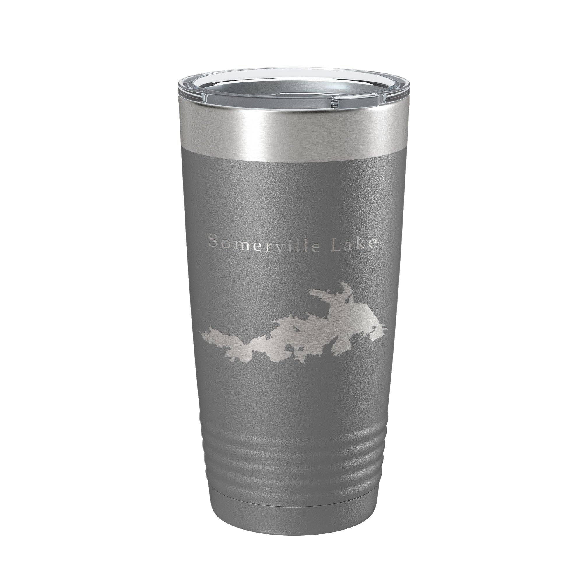 CarveBright - Wholesale Insulated Mug/Tumbler - Somerville Lake Map Tumbler Travel Mug Insulated Laser Engraved Coffee Cup Texas 20 oz15