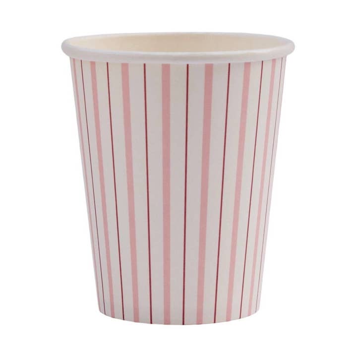 Gobelets roses à fines rayures (lot de 8) pour la vente par Pooka Party Eu