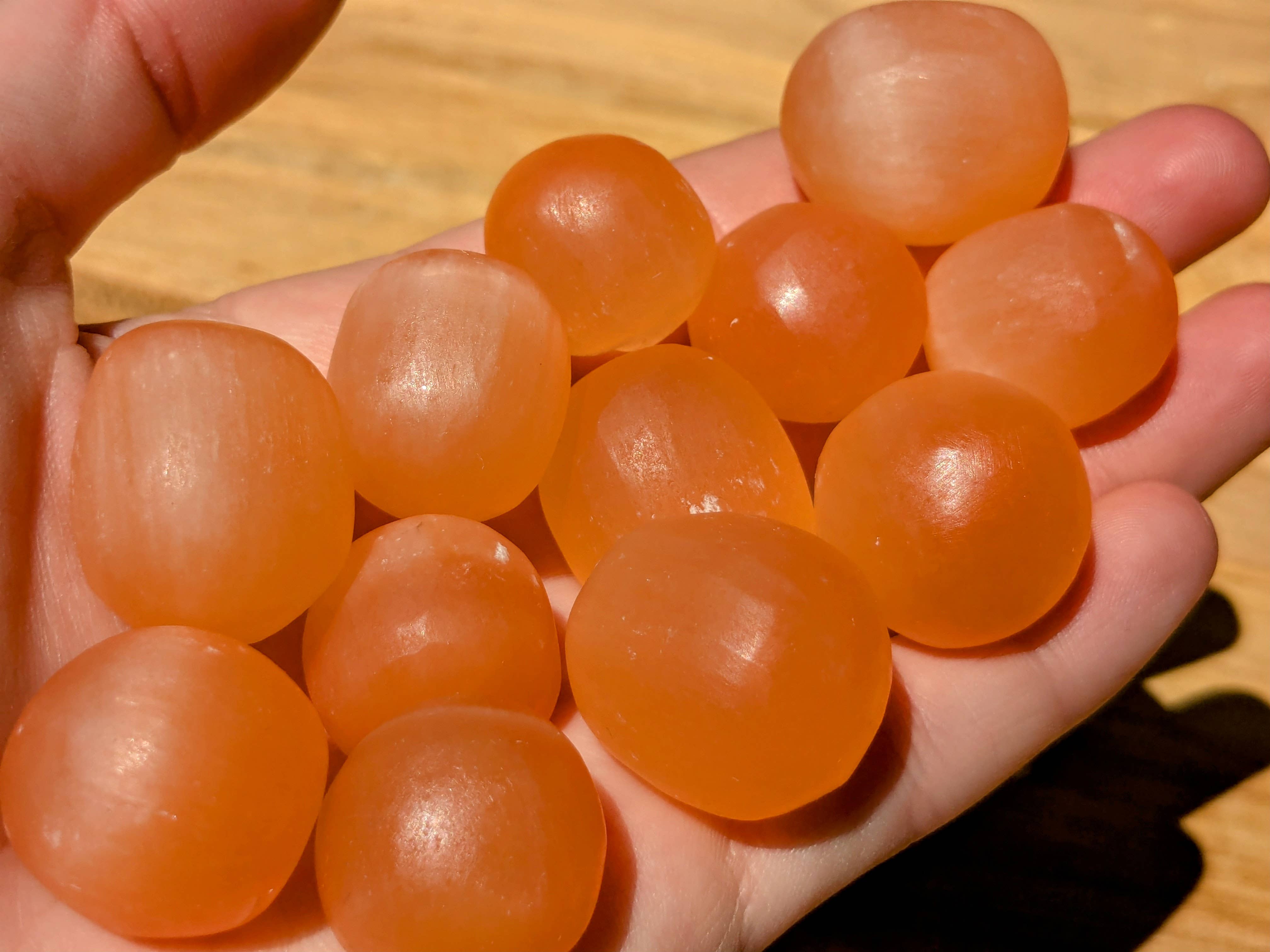 Jensen Rocks - Wholesale Spiritual Stone/Crystal - Peach Selenite Tumbled Stones 1