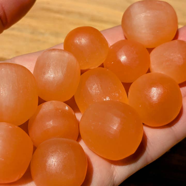 Jensen Rocks - Wholesale Spiritual Stone/Crystal - Peach Selenite Tumbled Stones 1