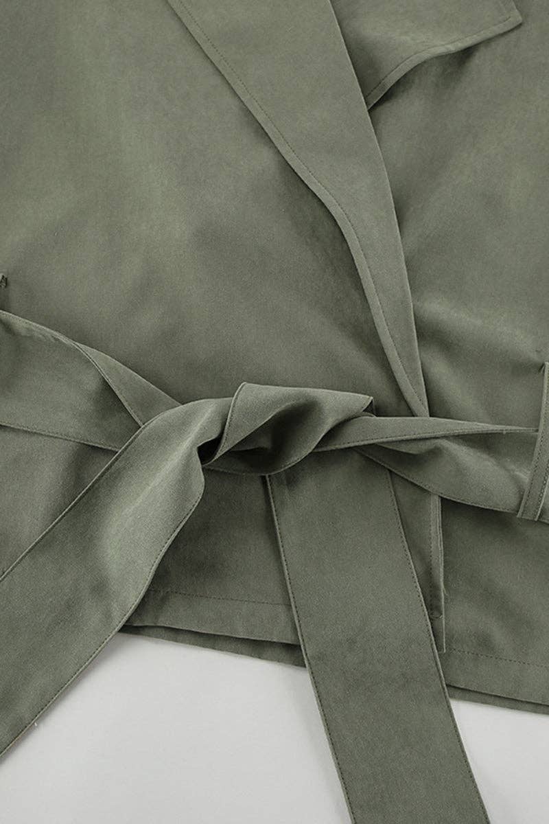 VERDE Trench corto con cintura in vendita all'ingrosso su Faire10