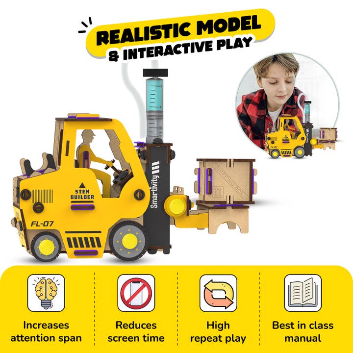 Smartivity - Wholesale Toy Car/Truck - Kids - Hydraulic Forklift