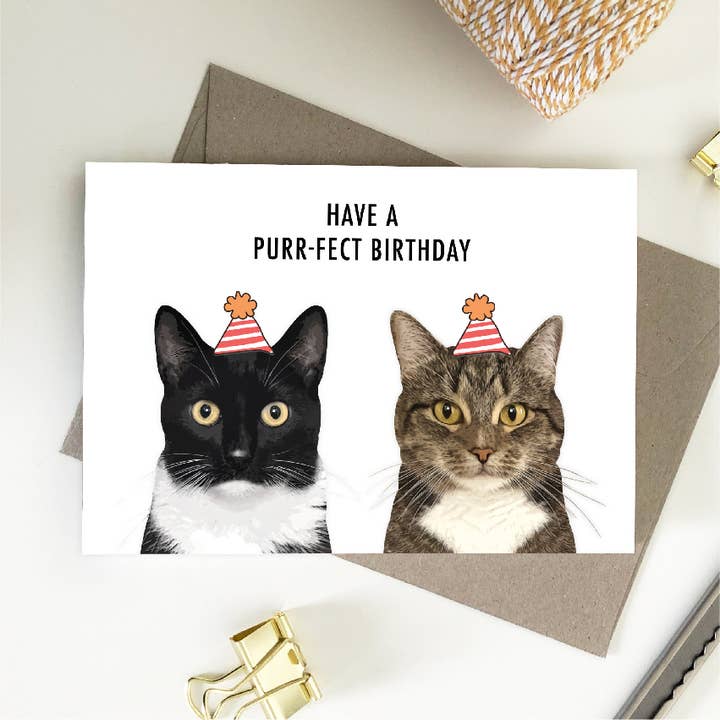 Cartes d'anniversaire Have a Purr-perfect pour la vente par My Lovely Pets Design
