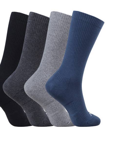 Pima Cotton Modern Rib Crew Socks - 4 Pack for wholesale by Ja-vie