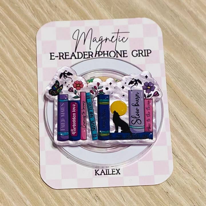 Livres violets de compagnons destinés avec loup E-Reader, Poignée de téléphone pour tous les appareils - Magnétique pour la vente par Kailex Boutique Wholesale