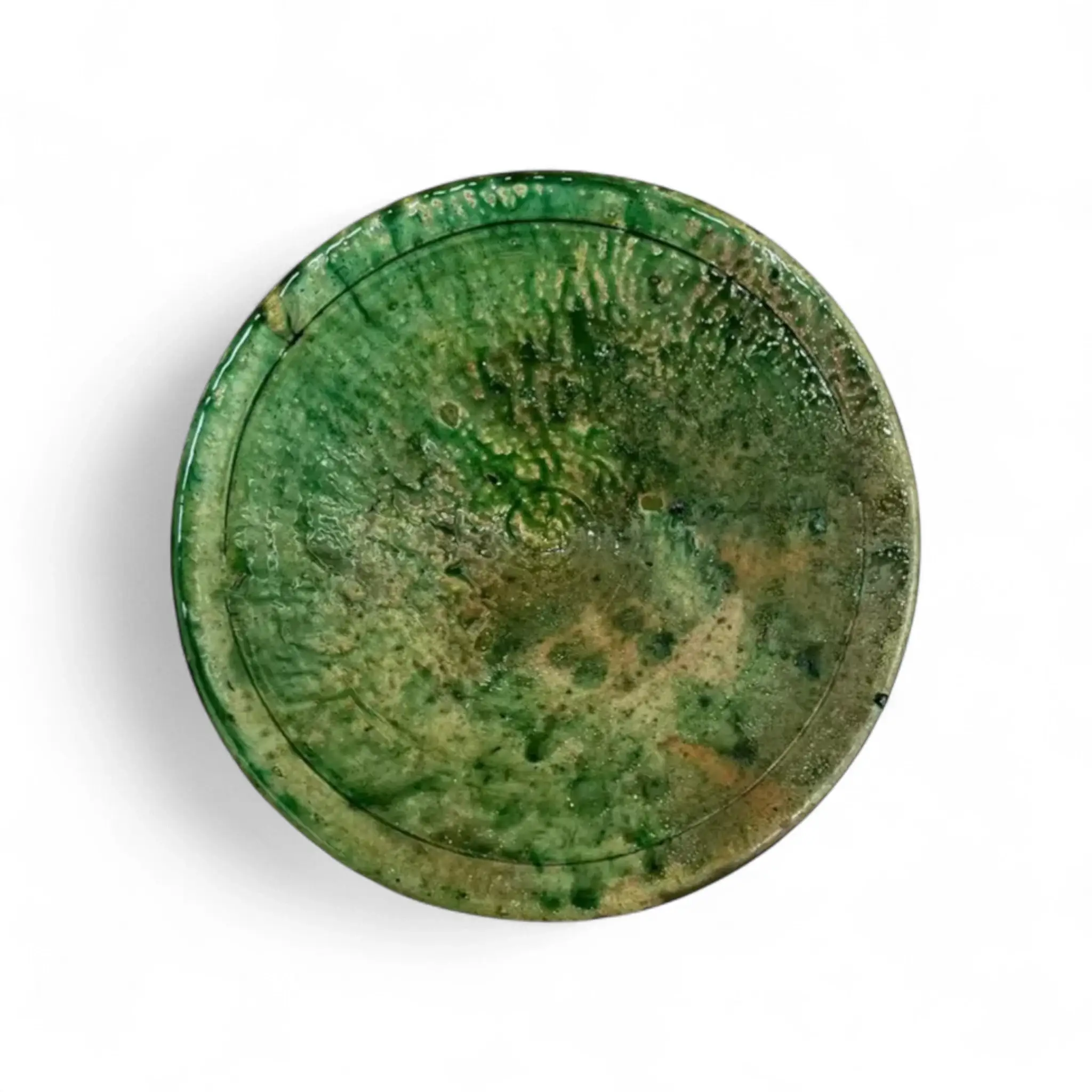 Moroccantastics - Wholesale Dinner Plate - Tamegroute Green Glazed Plate: Green ceramic plates2