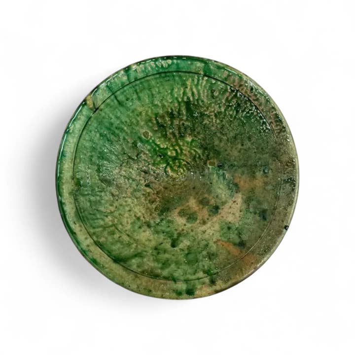 Moroccantastics - Wholesale Dinner Plate - Tamegroute Green Glazed Plate: Green ceramic plates2