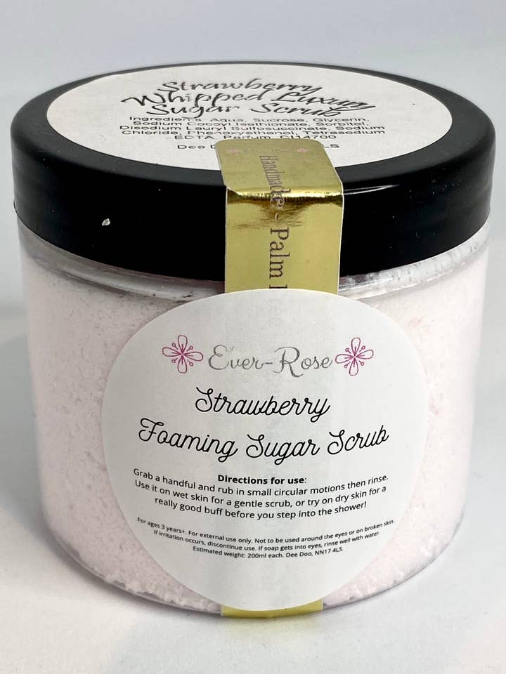 Strawberry Whipped Luxury Sugar Scrub for wholesale by Ever-Rose Bath & Body Treats