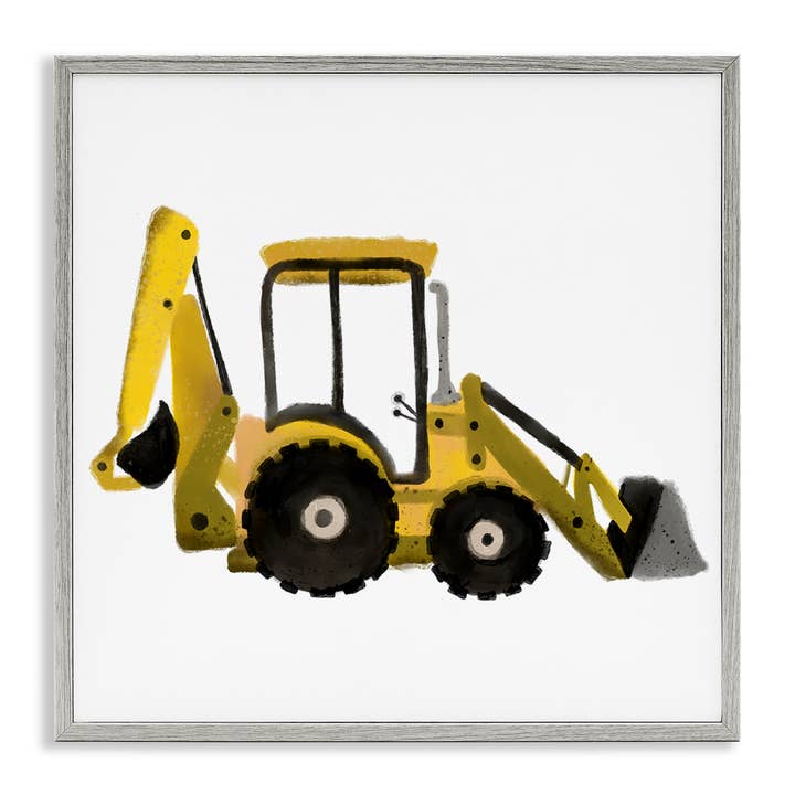 Stupell Industries - Vendita all'ingrosso Decorazione da parete - Bambini e neonati - Arte Incorniciata con Bulldozer Semplice Giallo12