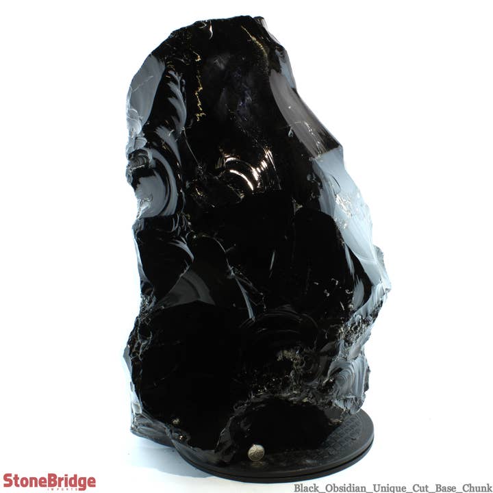 Obsidian Black Boulder Cut-Base U#63 - 24 1/2" for wholesale by Stonebridge Imports