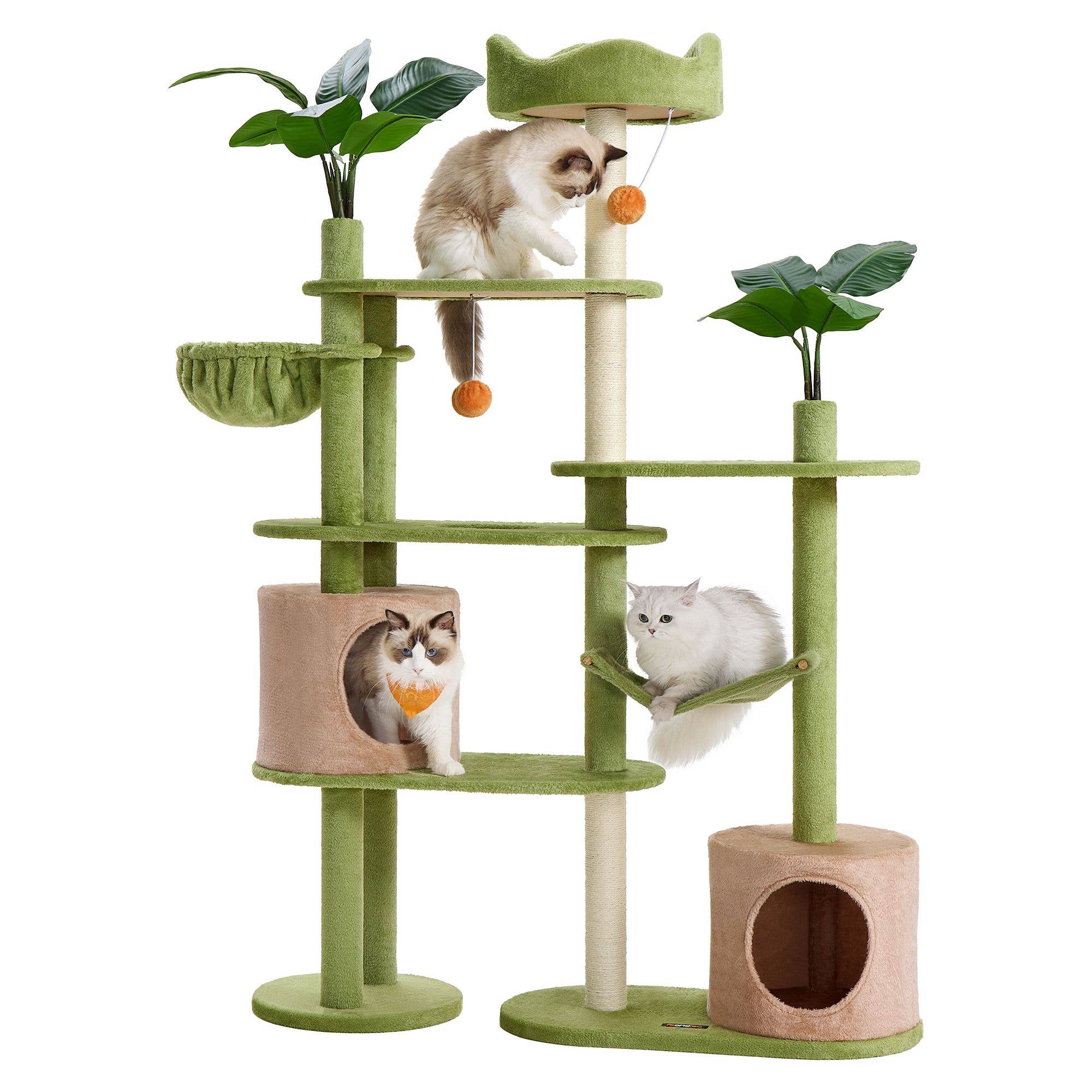 Greenwestons - Wholesale Pet Scratcher - Cat - XL Cat Tree, 68.1-Inch Tall Cat Tower, Grass Green and Ca 10
