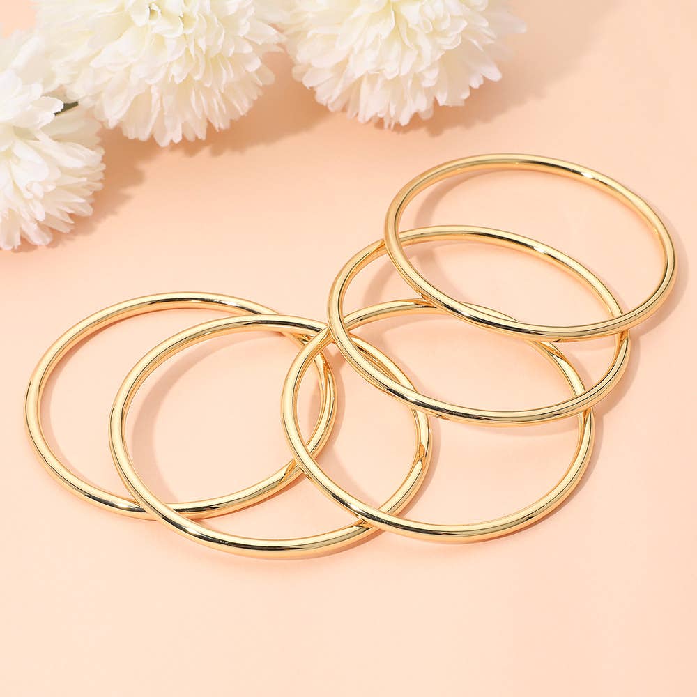 Sensibling Corp. - Wholesale Bangle Bracelet - 3PCS - Polished Metal Multi Layered Bangle Bracelets2