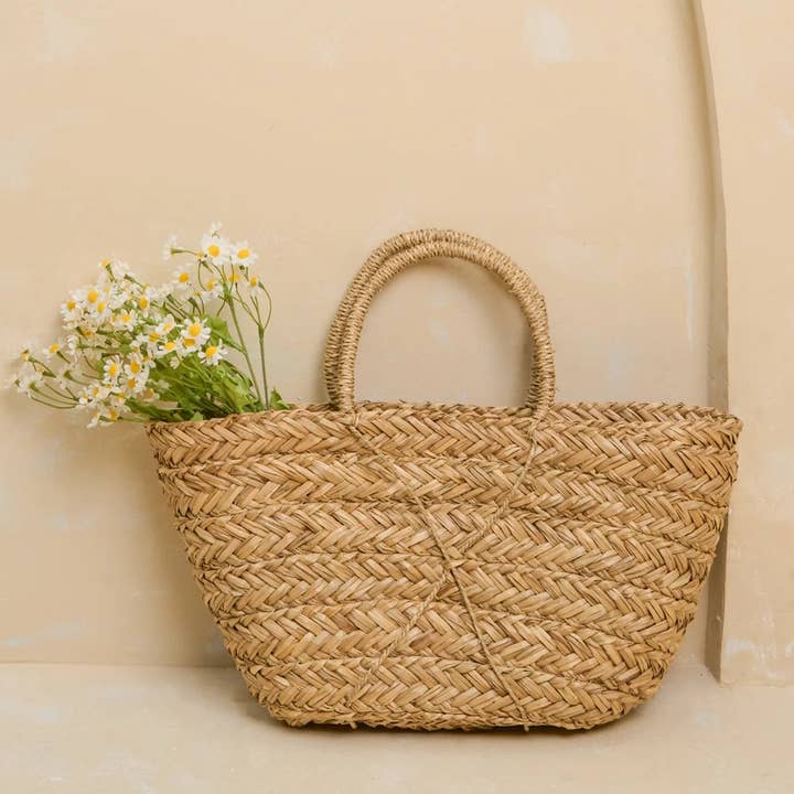 Rustic Seagrass Tote Bag–Spring/Summer Market & Beach Bag for wholesale by Natural Artisan Home