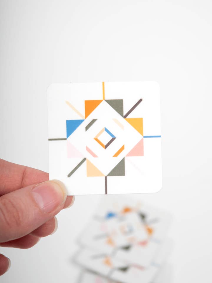 Gertrude's Star Quilt Block Sticker for wholesale by Meaford Pattern Press