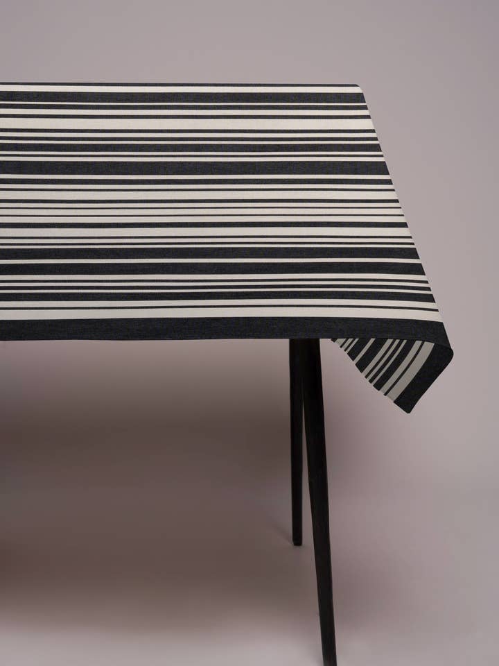 Tablecloth - Tom Black canvas for wholesale by Les Toiles du Soleil