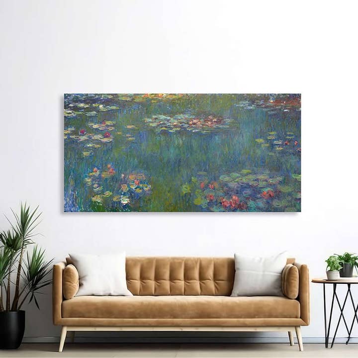 Selected Artworks Italia - Wholesale Canvas Art - Impressionism Painting: Monet, Water Lilies, Green Reflections