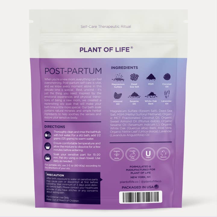 Plant of Life - Wholesale Bath Salts - Postpartum Recovery Bath Soak | Sitz Salt with Epsom Salt 2