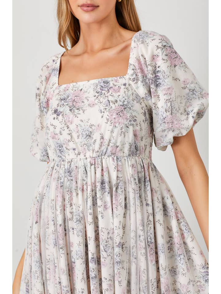 Polagram by Wellmade USA - Wholesale Dress - Women's - TULLE MESH OVERLAY MAXI DRESS