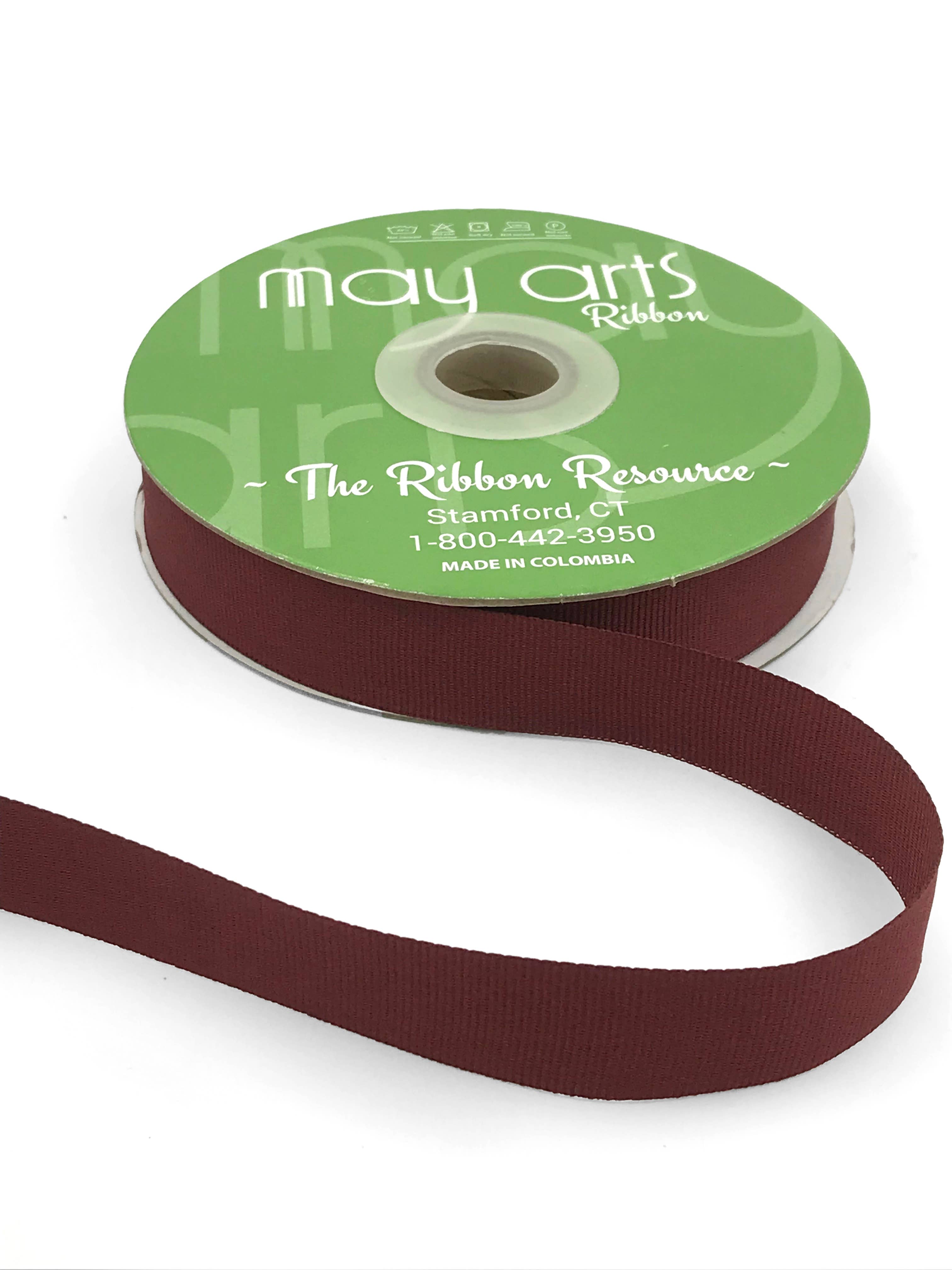 May Arts Ribbon - Wholesale Ribbon - Gift Wrapping - 3/4" Burgundy Woven Grosgrain Ribbon0