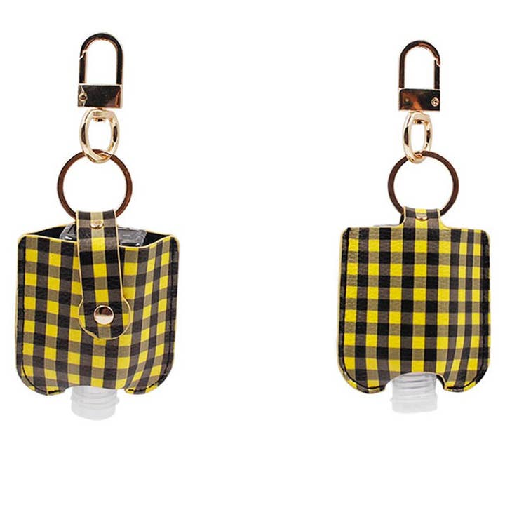 Fashion City - Wholesale Keychain - Women's - Buffalo Plaid Hand Sanitizer Keychain Holder