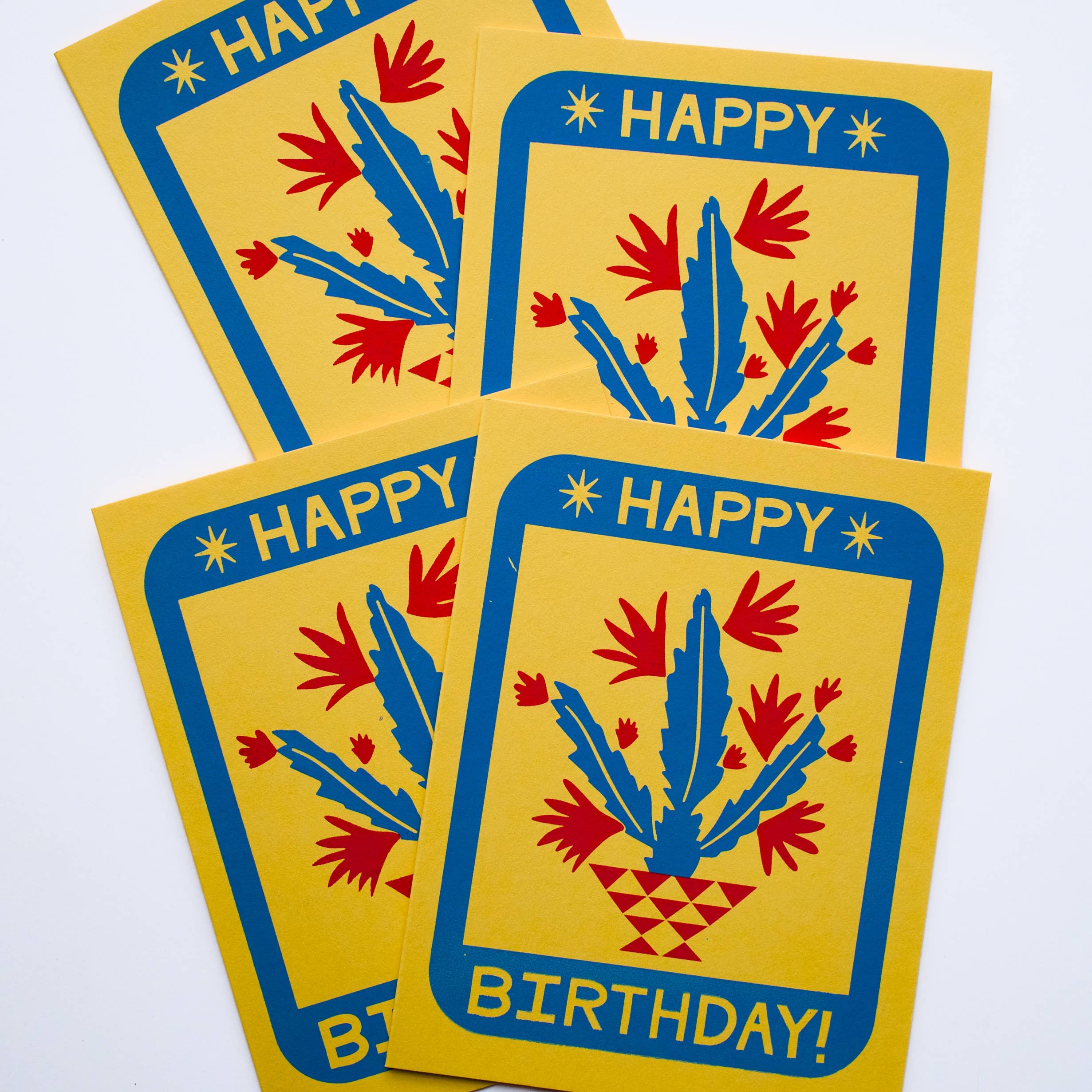 Lex MB Studio - Wholesale Birthday Card - Hand Printed Cactus Birthday Card6