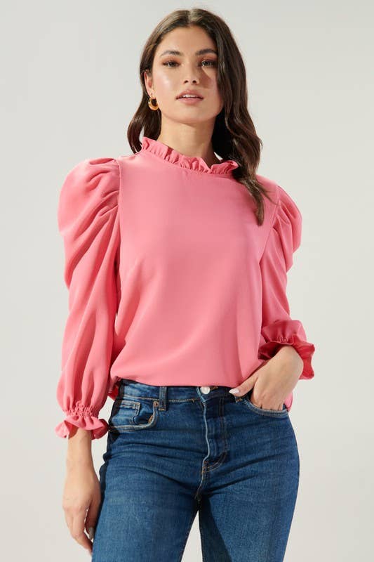 Sugarlips - Vendita all'ingrosso Camicetta - Donna - Go Getter Marla - Top con maniche a sbuffo con volant13