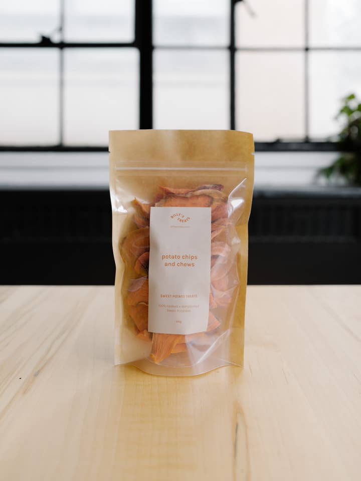 Sweet Potato Chips + Chews for wholesale by Billy's Treats