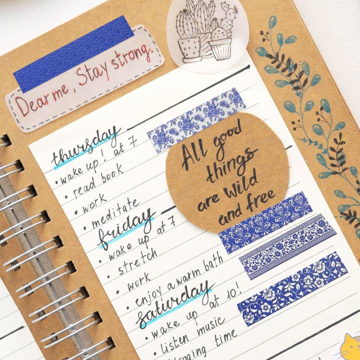 Wrapables.com - Wholesale Washi Tape - Wrapables Blue and White Chinoiserie Washi Tape Set, 12pcs6