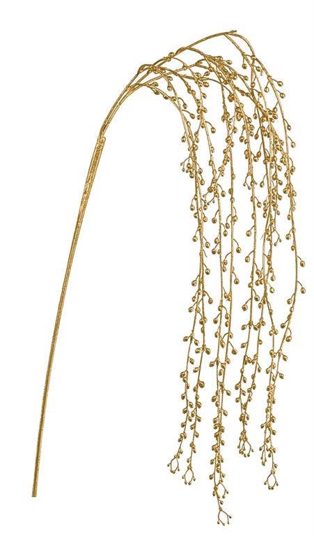 Select Artificials, Inc. - Wholesale Bunting/Garland - Beaded Metallic Hanging Rain, 50", Gold