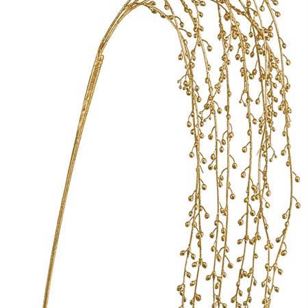 Select Artificials, Inc. - Wholesale Bunting/Garland - Beaded Metallic Hanging Rain, 50", Gold0