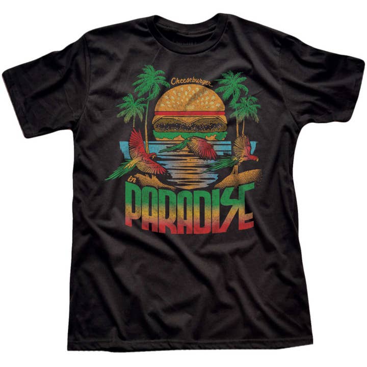 Solid Threads - Wholesale Screen Printed T-Shirt - Unisex - Cheeseburger in Paradise T-shirt1