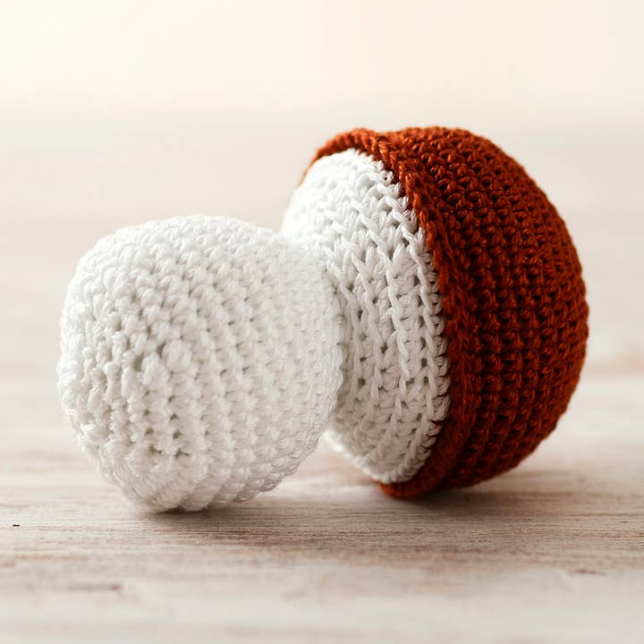 Crochet Brown cap Mushrooms Crochet Montessori toys for wholesale by Crochet Pumpkin