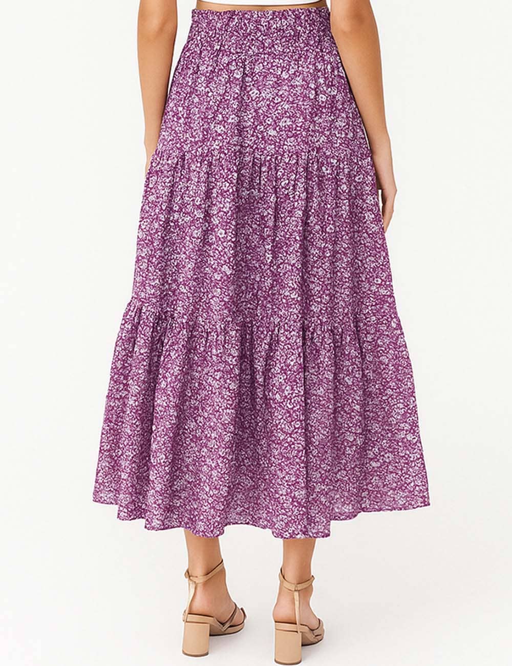 Sweetkama - Wholesale Skirt - Women's - Ladies Boho Elastic Waist Ruched Drawstring Skirt11