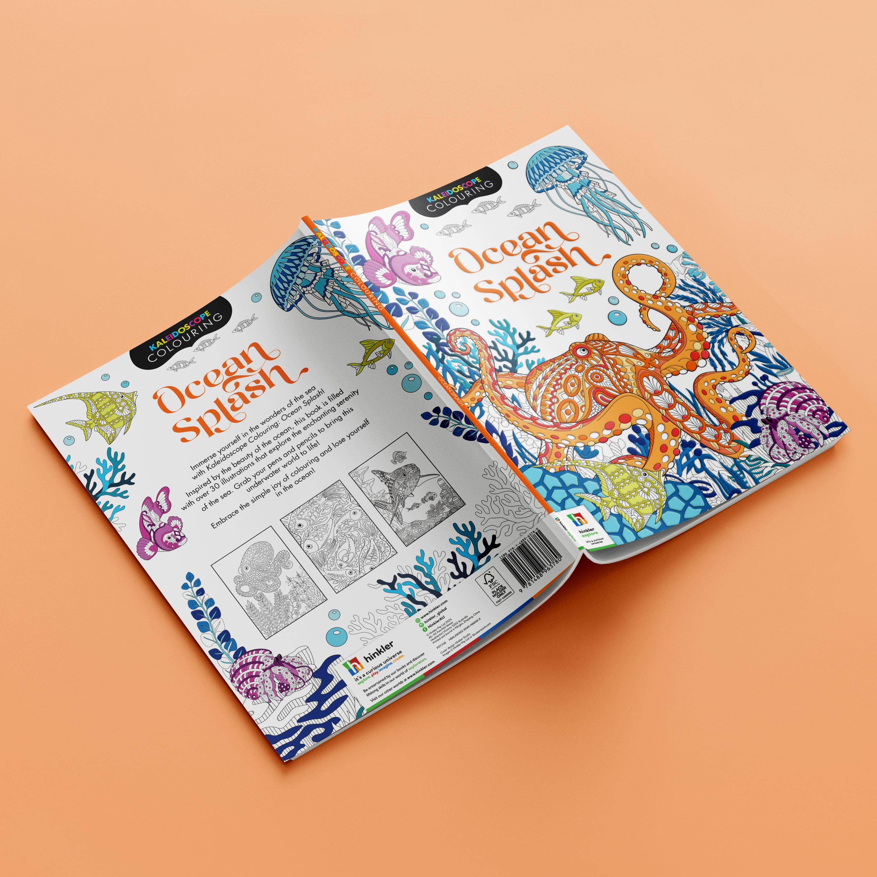 Hinkler Australia - Wholesale Colouring and activity book – adult - Kaleidoscope Colouring Ocean Splash3