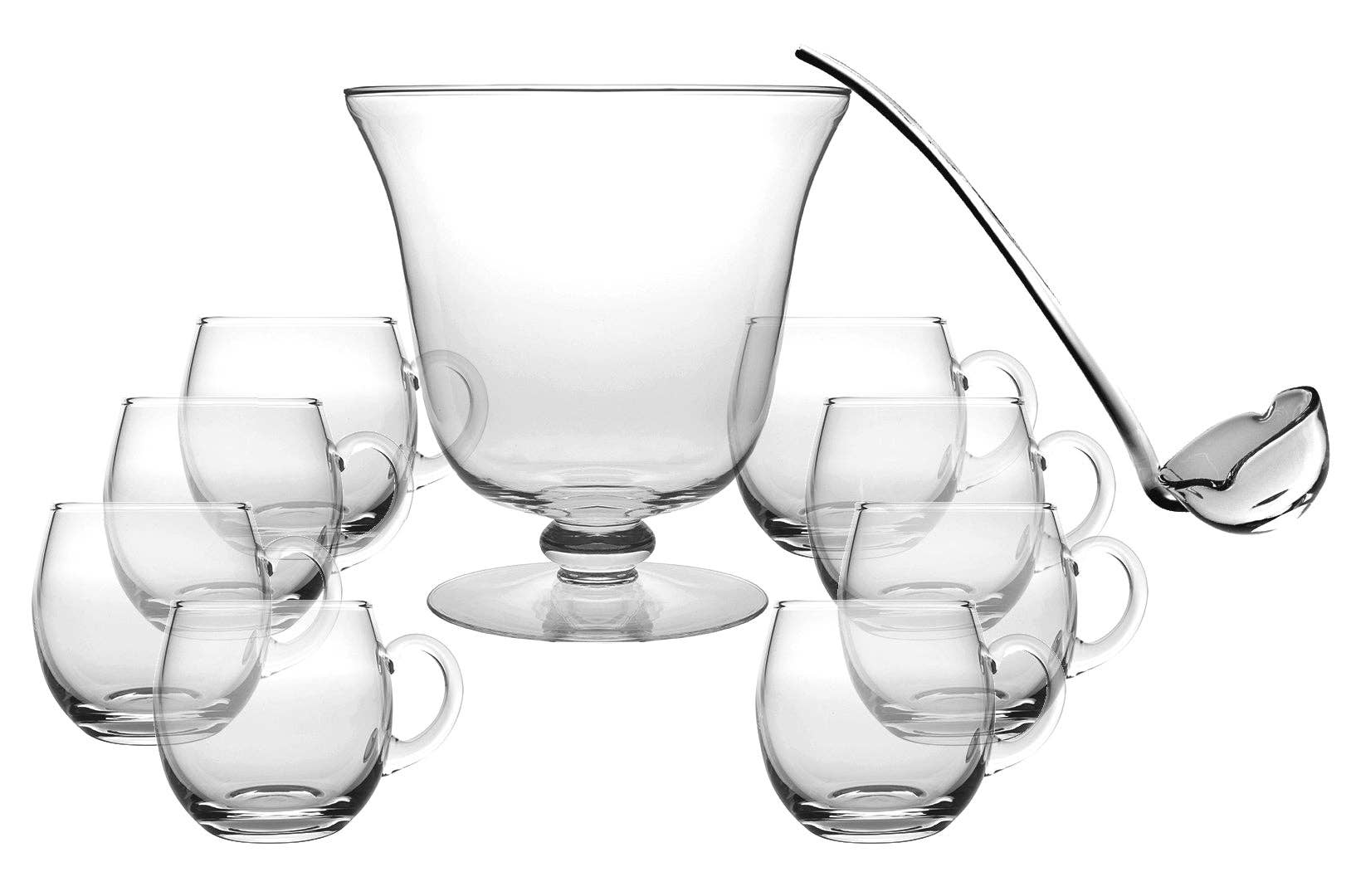Barski – wholesale Serveringsfat – Barski Set med skål för bål med slev och 8 glas0