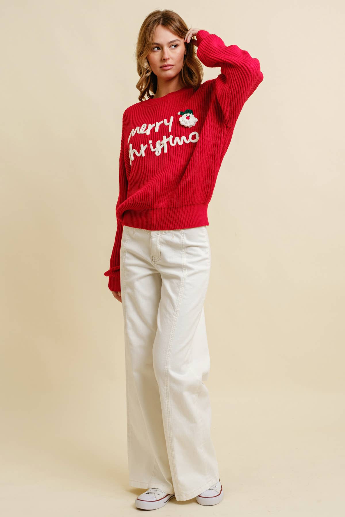 Cloud Ten - Wholesale Knit Sweater - Women's - CSW13483 - MERRY CHRISTMAS HOLIDAY SWEATER12