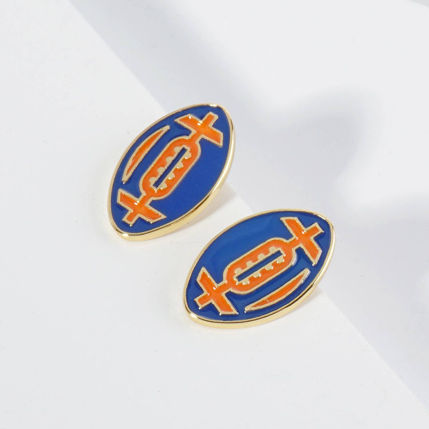 Lou & Co - Wholesale Stud/Post Earrings - Enamel Football Stud Earrings20